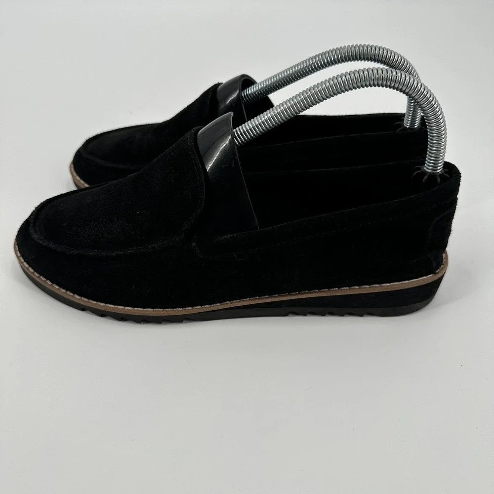 Eileen Fisher Shoes‎ Womens Size 8.5 Black Suede Loafers Slip On Comfort Moc Toe